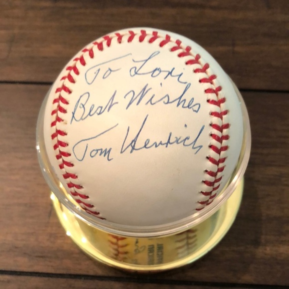 Tom Hendrich Personalized Autographed Baseball